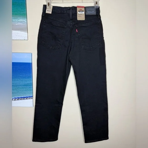 Levi black wedgie straight ankle length jeans - Picture 5 of 5